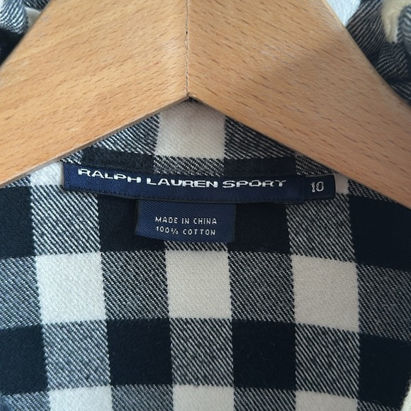 Ralph Lauren brush cotton flannel check shirt with ruffled trim women’s medium - Picture 6 of 9